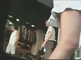 Hot chicks show their asses while being filmed upskirt