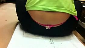 Thong Slip - Supermarket Worker Wearing A Nice Pink Thong