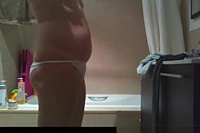 Wife caught nude in bathroom