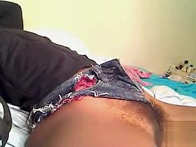 Black girlfriend naps with her wet pussy exposed